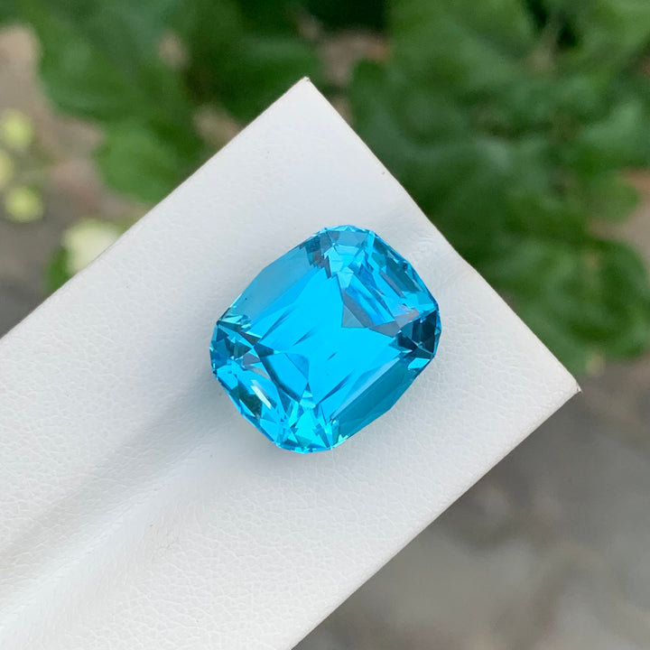 22.55 Carats Cushion Shape Faceted Sky Blue Topaz