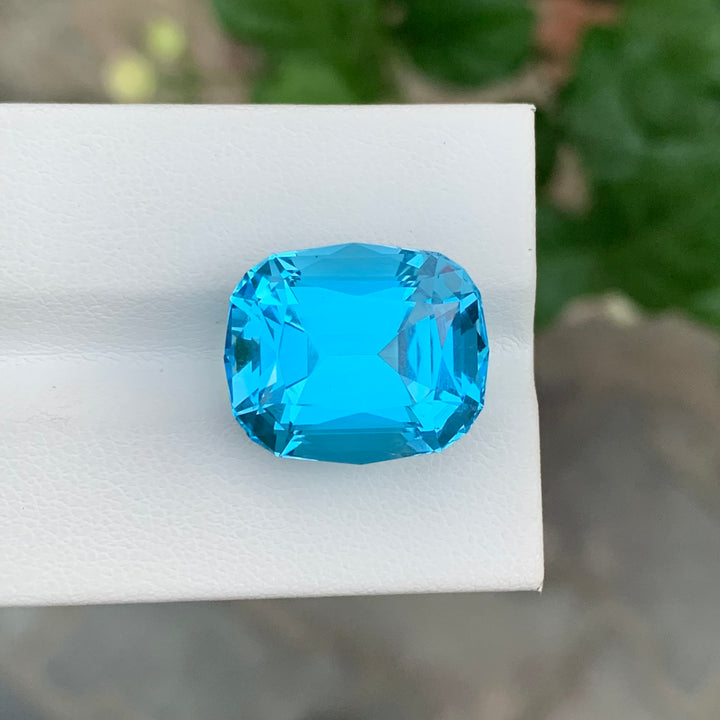 22.55 Carats Cushion Shape Faceted Sky Blue Topaz