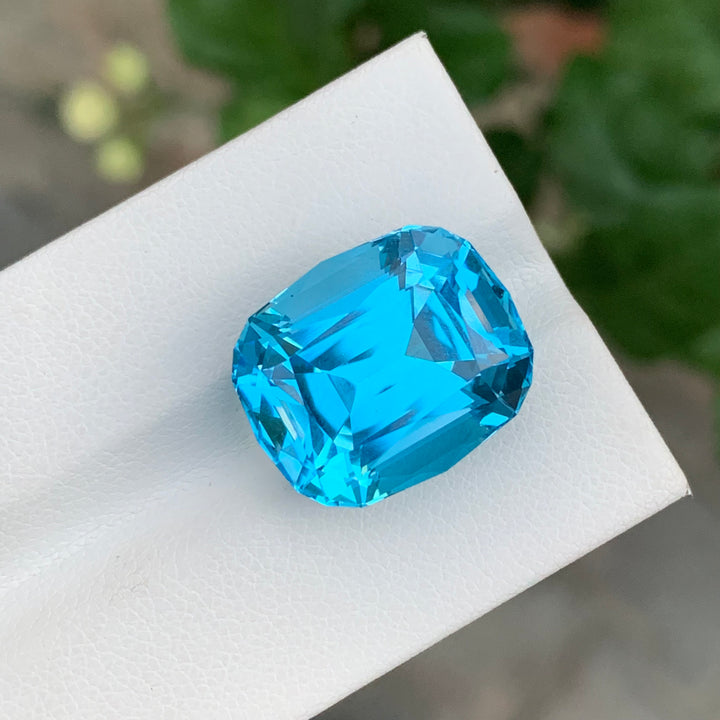 22.55 Carats Cushion Shape Faceted Sky Blue Topaz