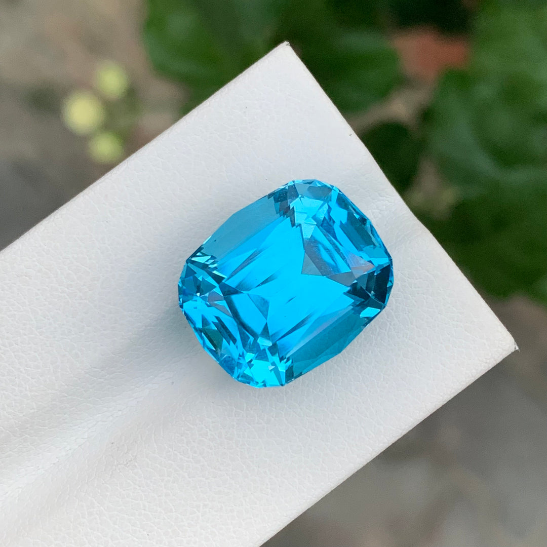 22.55 Carats Cushion Shape Faceted Sky Blue Topaz