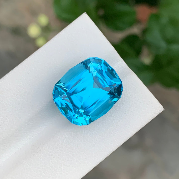 22.55 Carats Cushion Shape Faceted Sky Blue Topaz