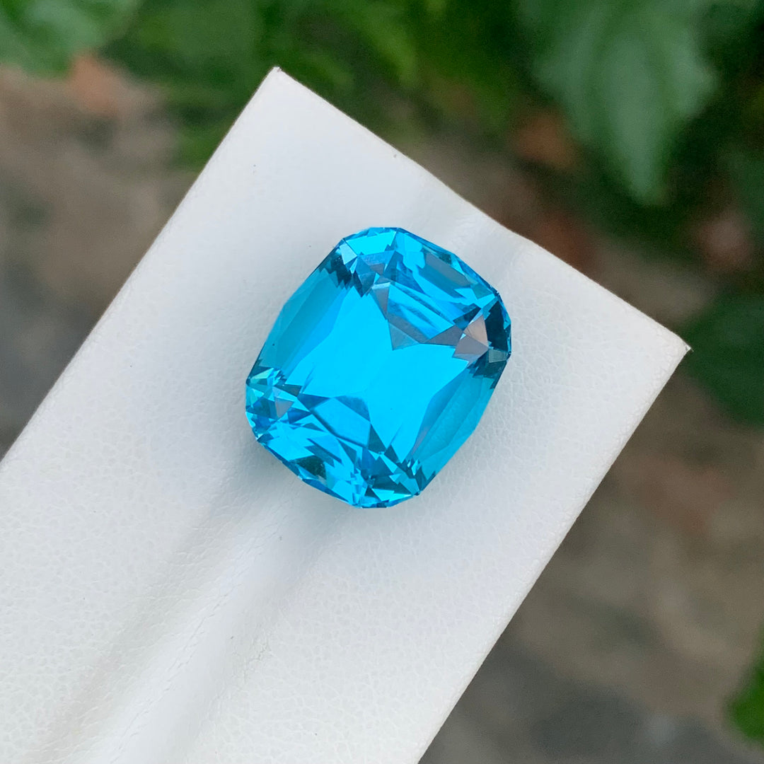 22.55 Carats Cushion Shape Faceted Sky Blue Topaz