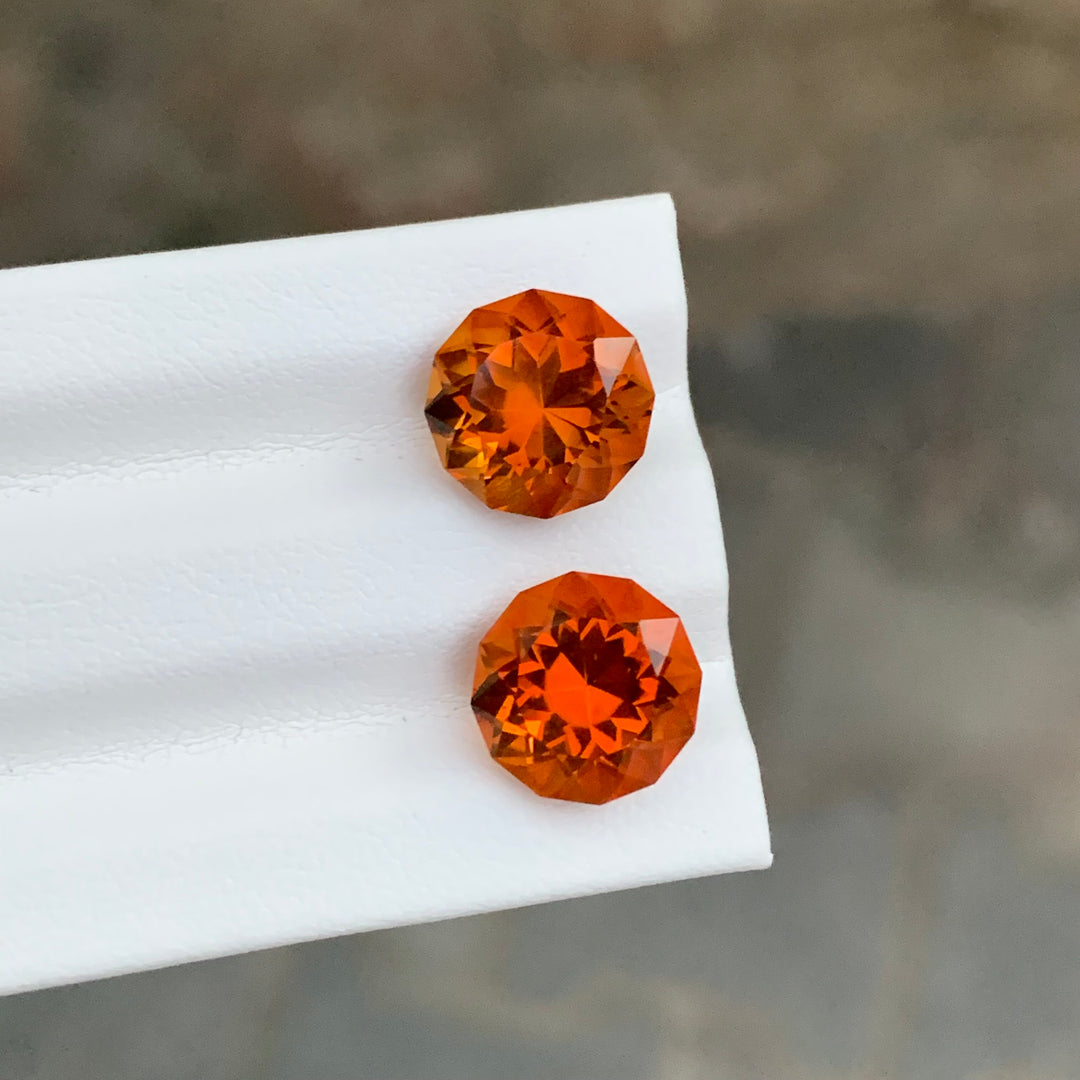 5.95 Carats Flower Cut Loose Mandarin Citrine