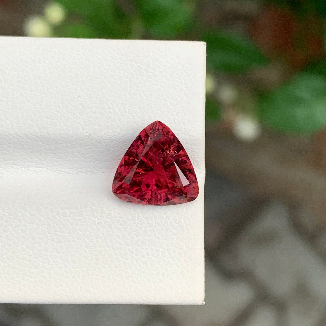 4.05 Carats Trilliant Shape Rubellite Tourmaline