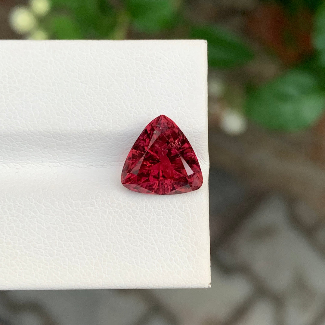 4.05 Carats Trilliant Shape Rubellite Tourmaline