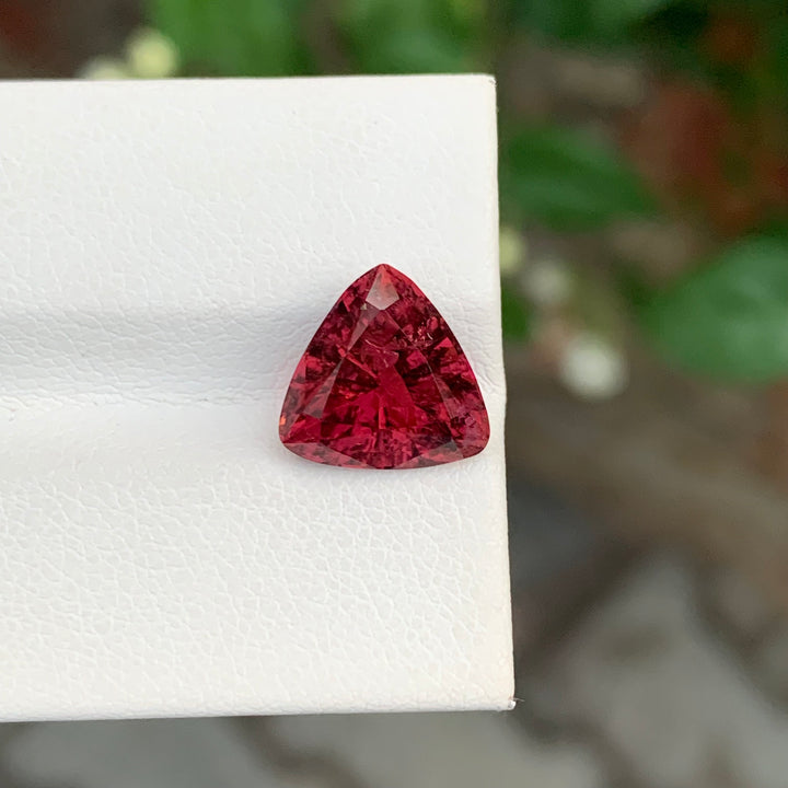 4.05 Carats Trilliant Shape Rubellite Tourmaline