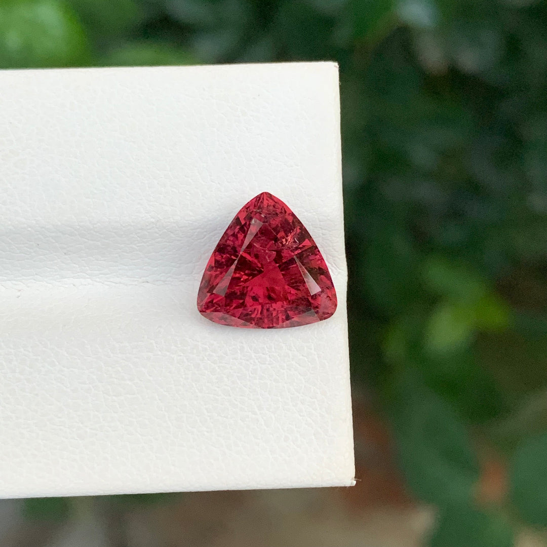 4.05 Carats Trilliant Shape Rubellite Tourmaline