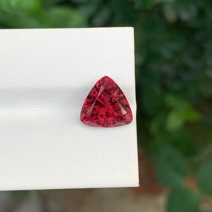 4.05 Carats Trilliant Shape Rubellite Tourmaline