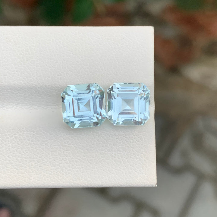 7.70 Carats Ascher Cut Dual Loose Aquamarine Gemstone