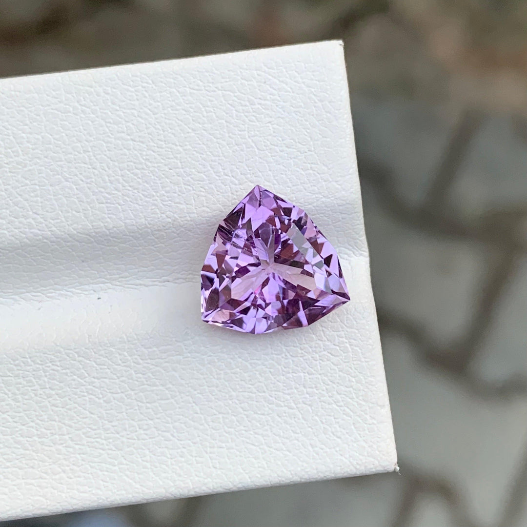 4.40 Carats Trilliant Shape Faceted Lavender Amethyst