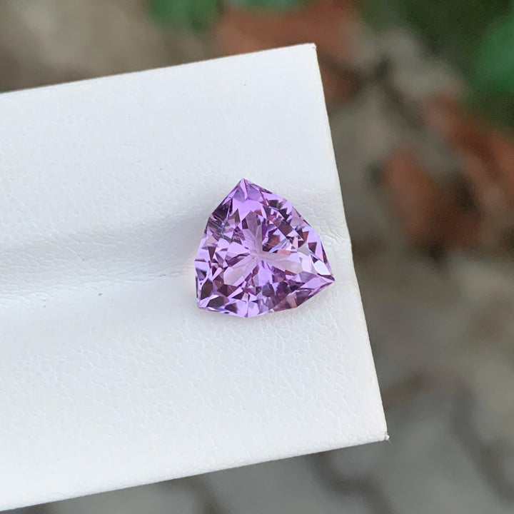 4.40 Carats Trilliant Shape Faceted Lavender Amethyst