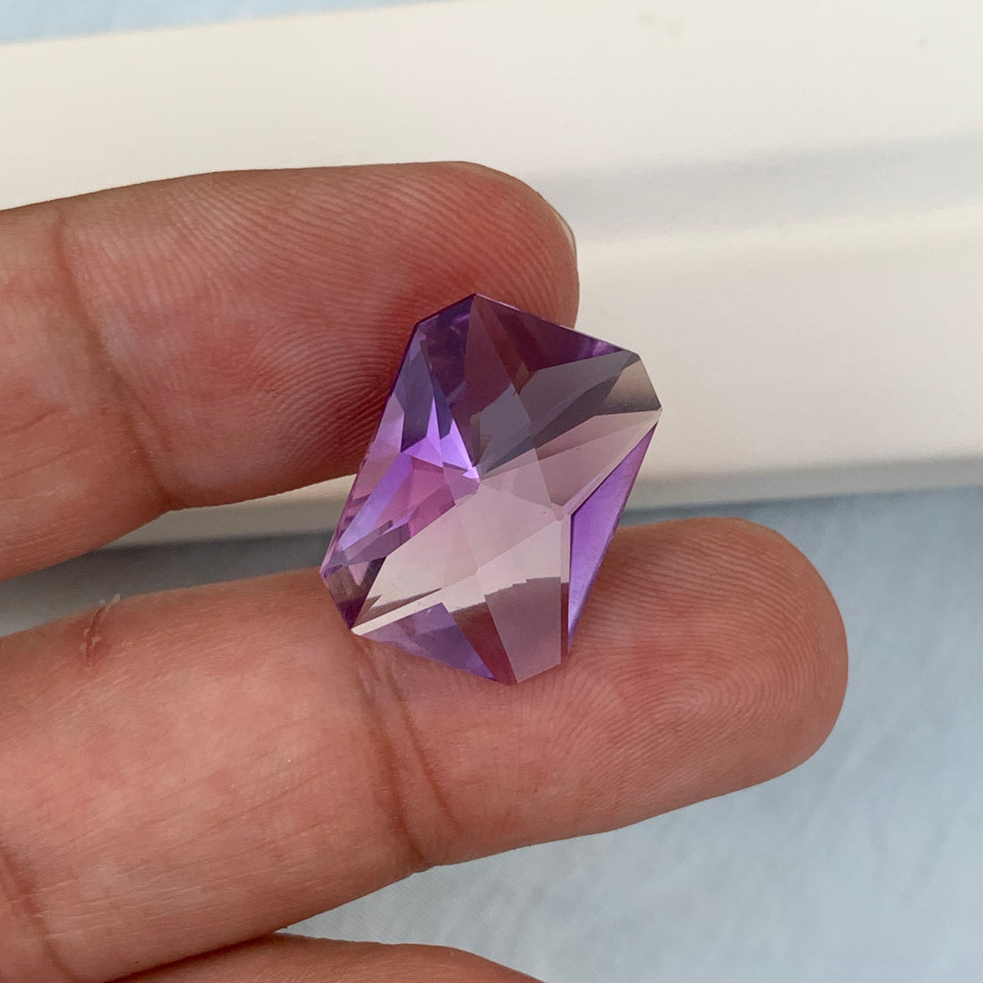 11.20 Carats Faceted Emerald Shape Amethyst