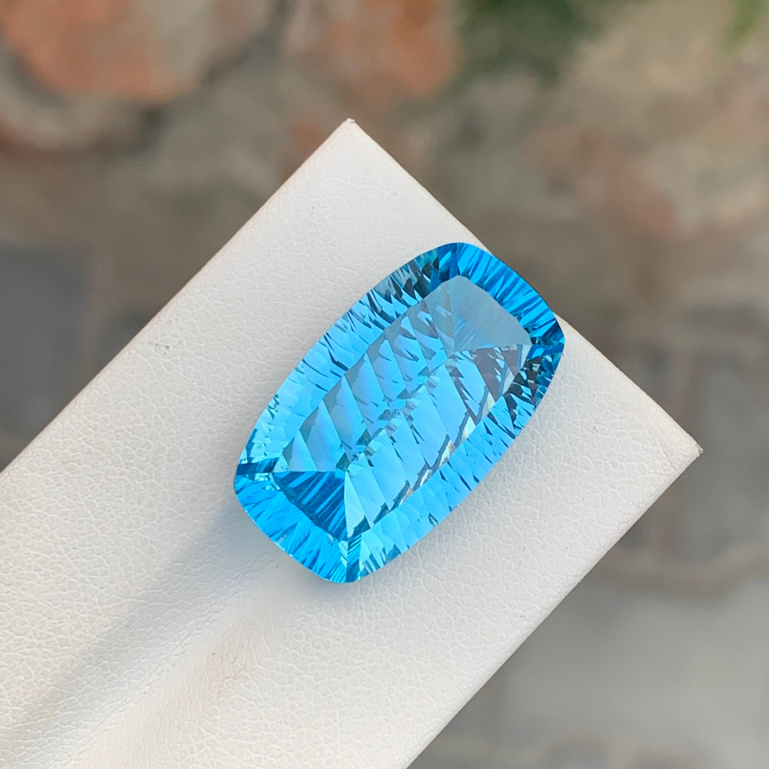 28.35 Carats Laser Cut Faceted Sky Blue Topaz