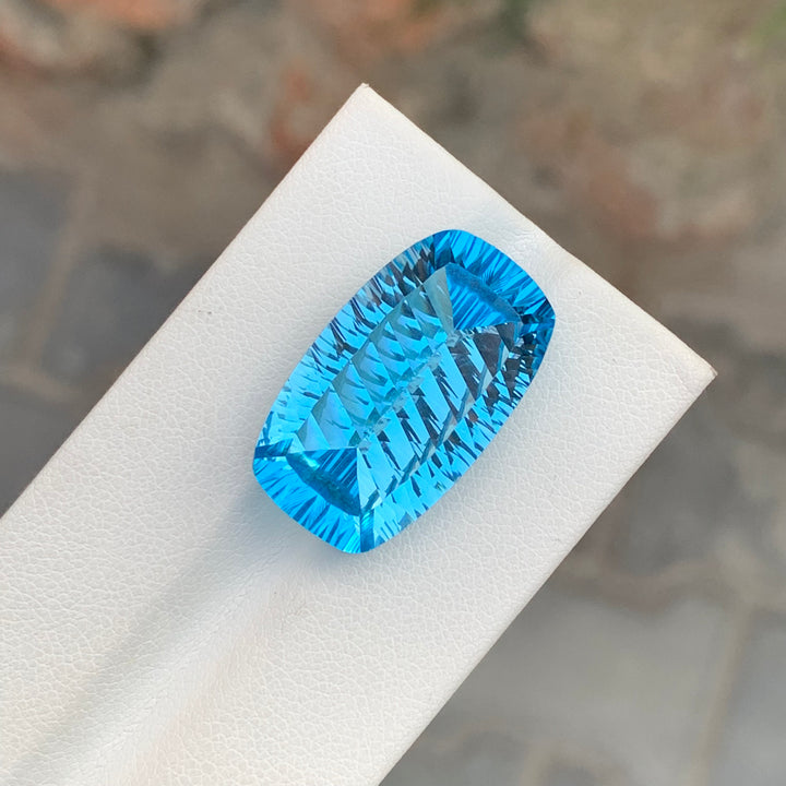 28.35 Carats Laser Cut Faceted Sky Blue Topaz