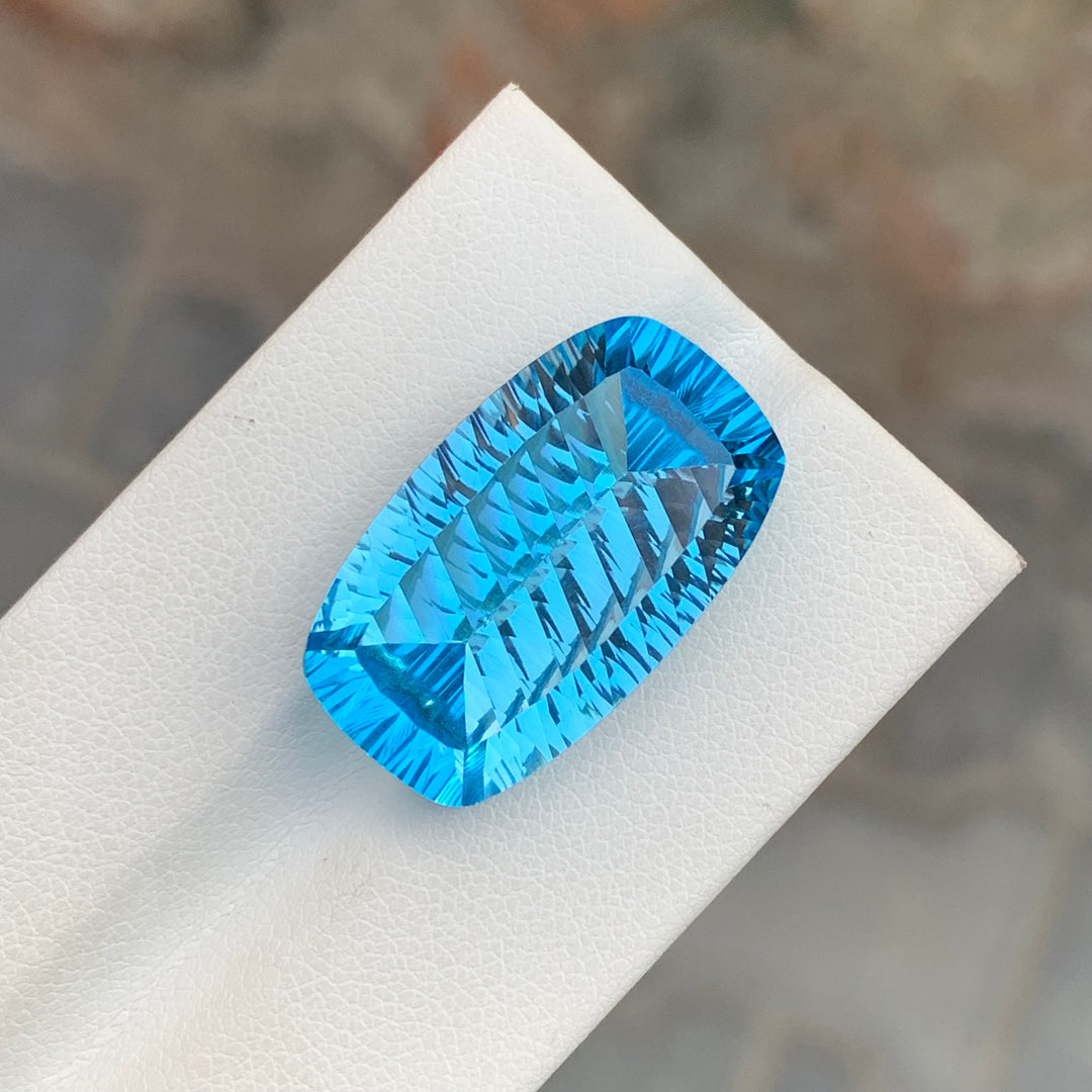 28.35 Carats Laser Cut Faceted Sky Blue Topaz