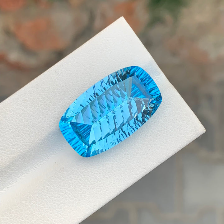 28.35 Carats Laser Cut Faceted Sky Blue Topaz