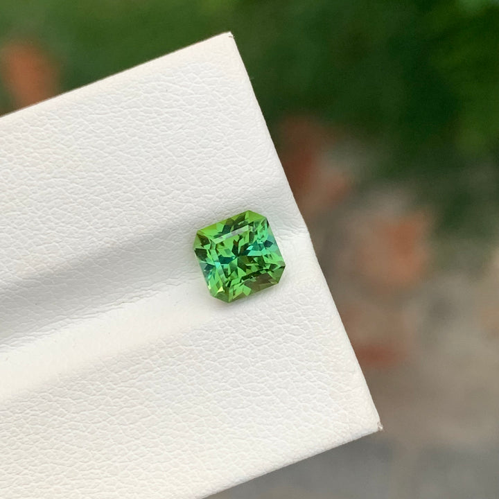 1.40 Carats Square Shape Loose Green Tourmaline