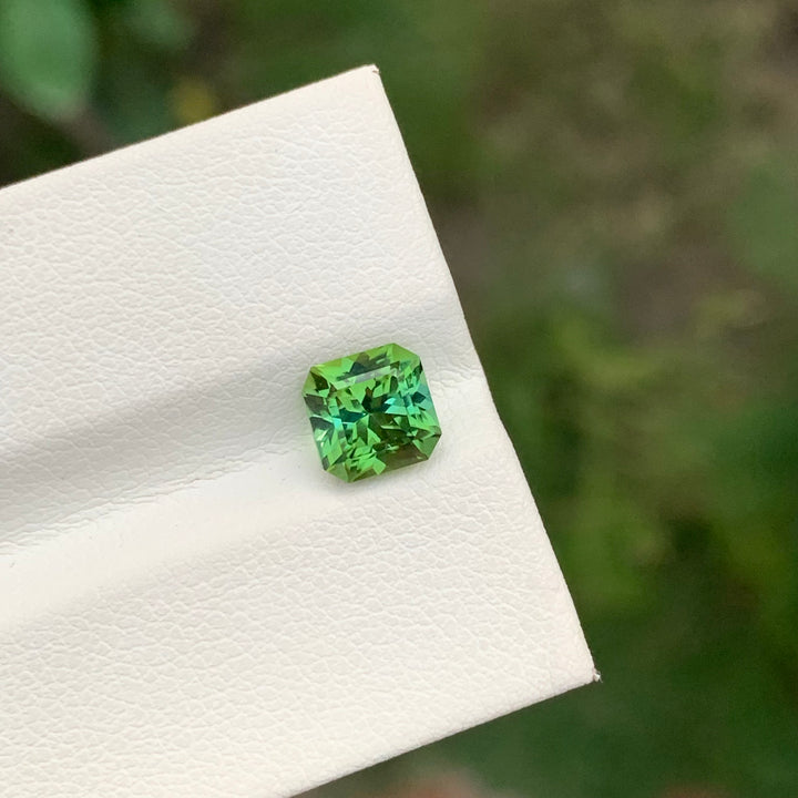 1.40 Carats Square Shape Loose Green Tourmaline