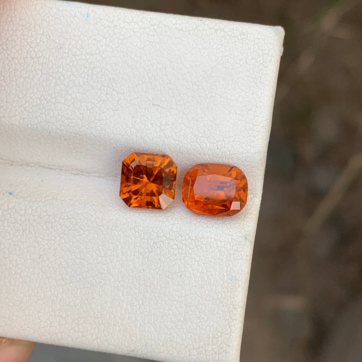 Tremendous 3.65 Carats Faceted Hessonite Garnets