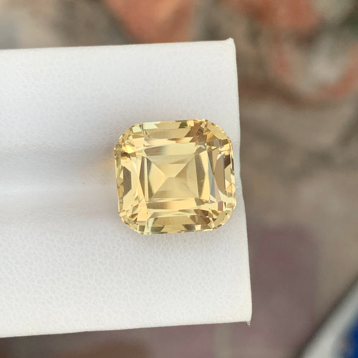 12.00 Carats Cushion Cut Faceted Citrine