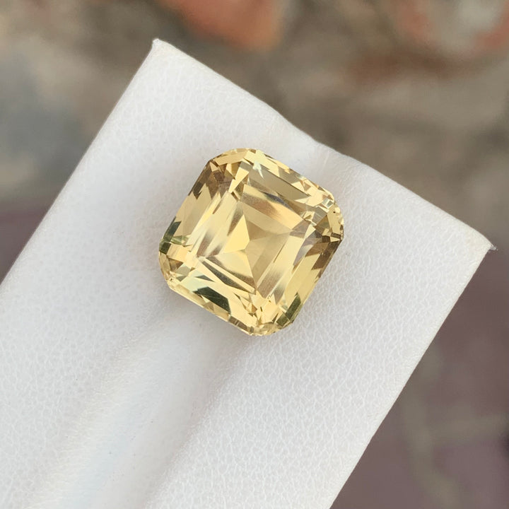 12.00 Carats Cushion Cut Faceted Citrine