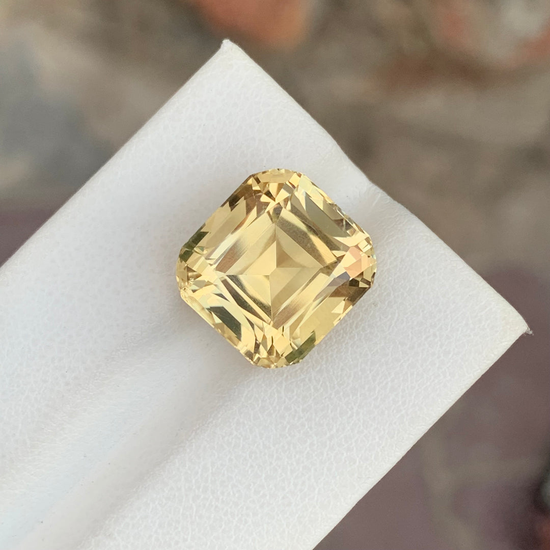 12.00 Carats Cushion Cut Faceted Citrine