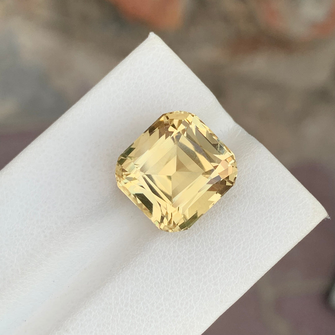 12.00 Carats Cushion Cut Faceted Citrine