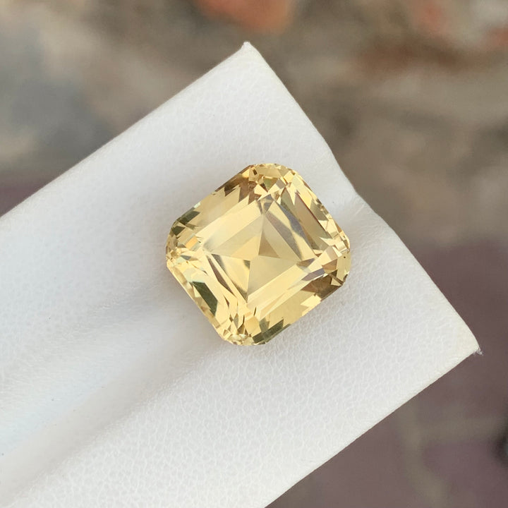 12.00 Carats Cushion Cut Faceted Citrine