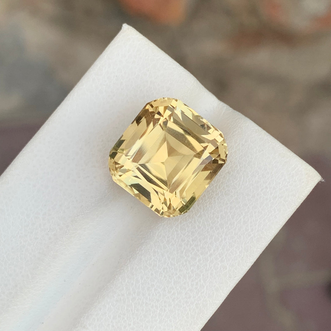 12.00 Carats Cushion Cut Faceted Citrine