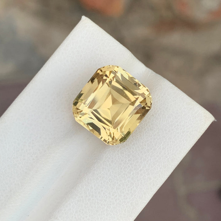 12.00 Carats Cushion Cut Faceted Citrine