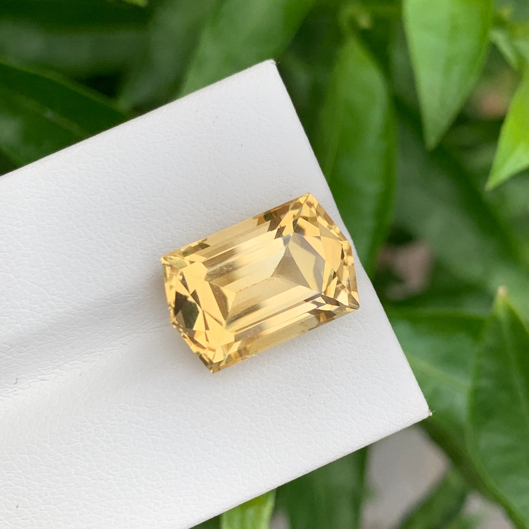 10.30 Carats Loose Hexagon Shape Yellow Citrine