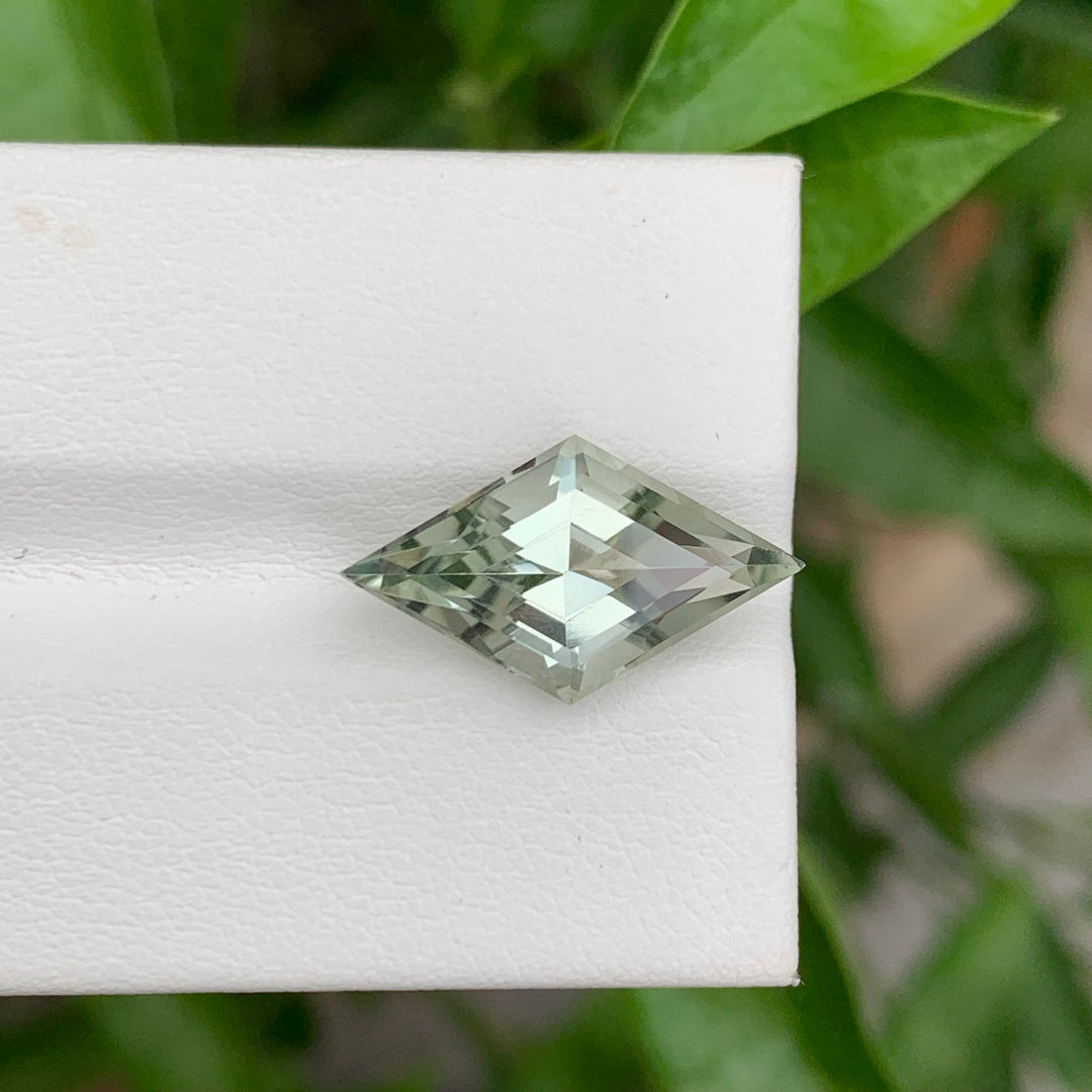 5.30 Carats Faceted Kite Shape Green Amethyst