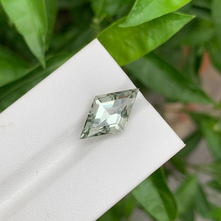 5.30 Carats Faceted Kite Shape Green Amethyst