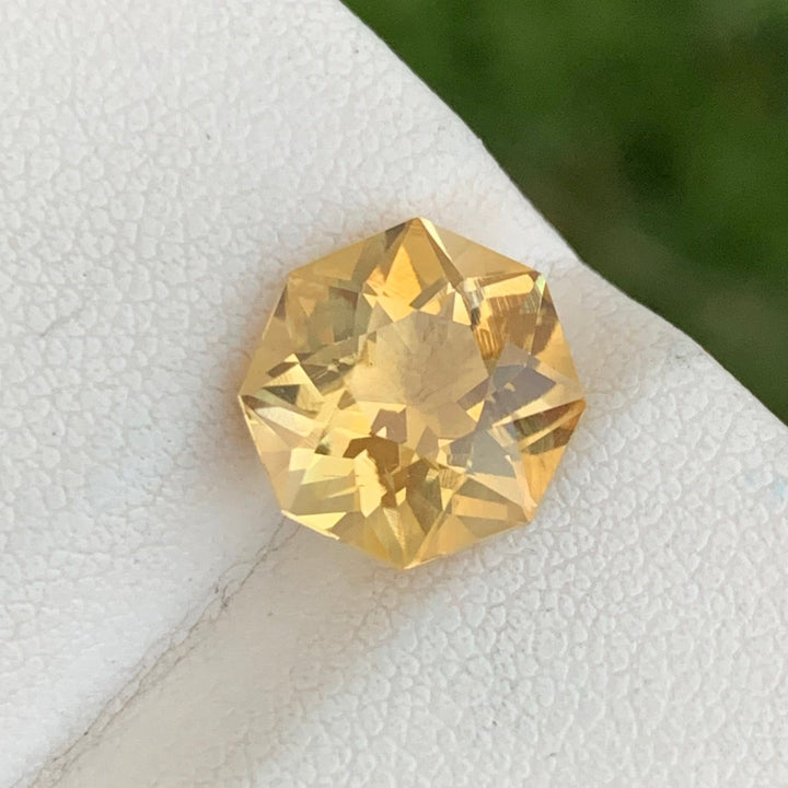 3.40 Carats Adorable Loose Round Flower Cut Citrine
