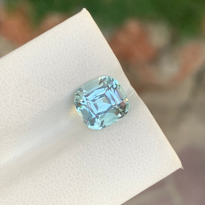 3.40 Carats Cushion Cut Loose Aquamarine