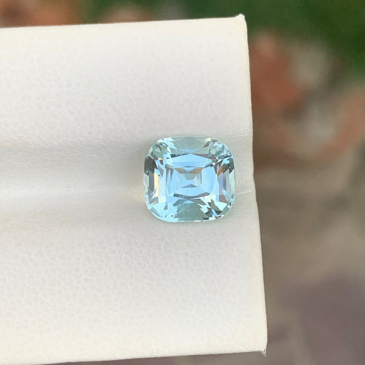 3.40 Carats Cushion Cut Loose Aquamarine