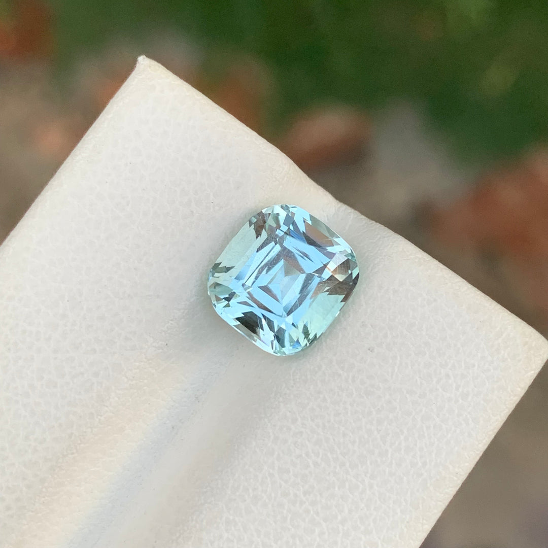 3.40 Carats Cushion Cut Loose Aquamarine