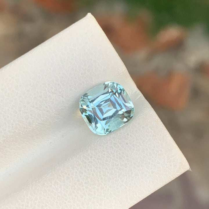 3.40 Carats Cushion Cut Loose Aquamarine