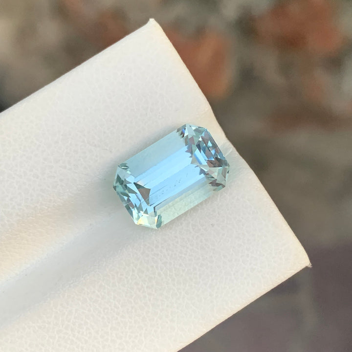 5.45 Carats Emerald Shape Loose Aquamarine