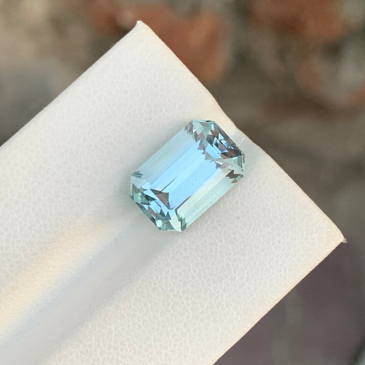 5.45 Carats Emerald Shape Loose Aquamarine