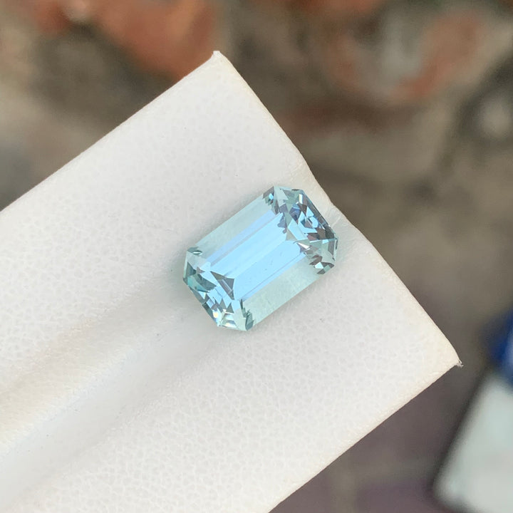 5.45 Carats Emerald Shape Loose Aquamarine