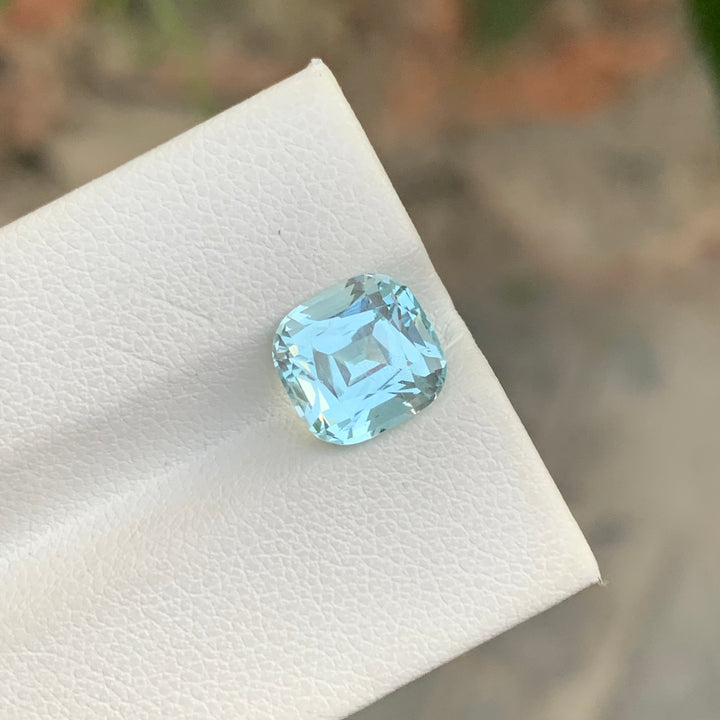 3.15 Carats Cushion Cut Faceted Aquamarine