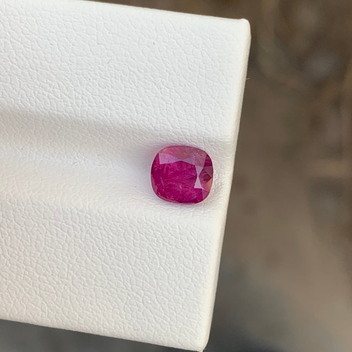 Mesmerizing 1.46 Carats Loose Cushion Shape Deep Pink Ruby