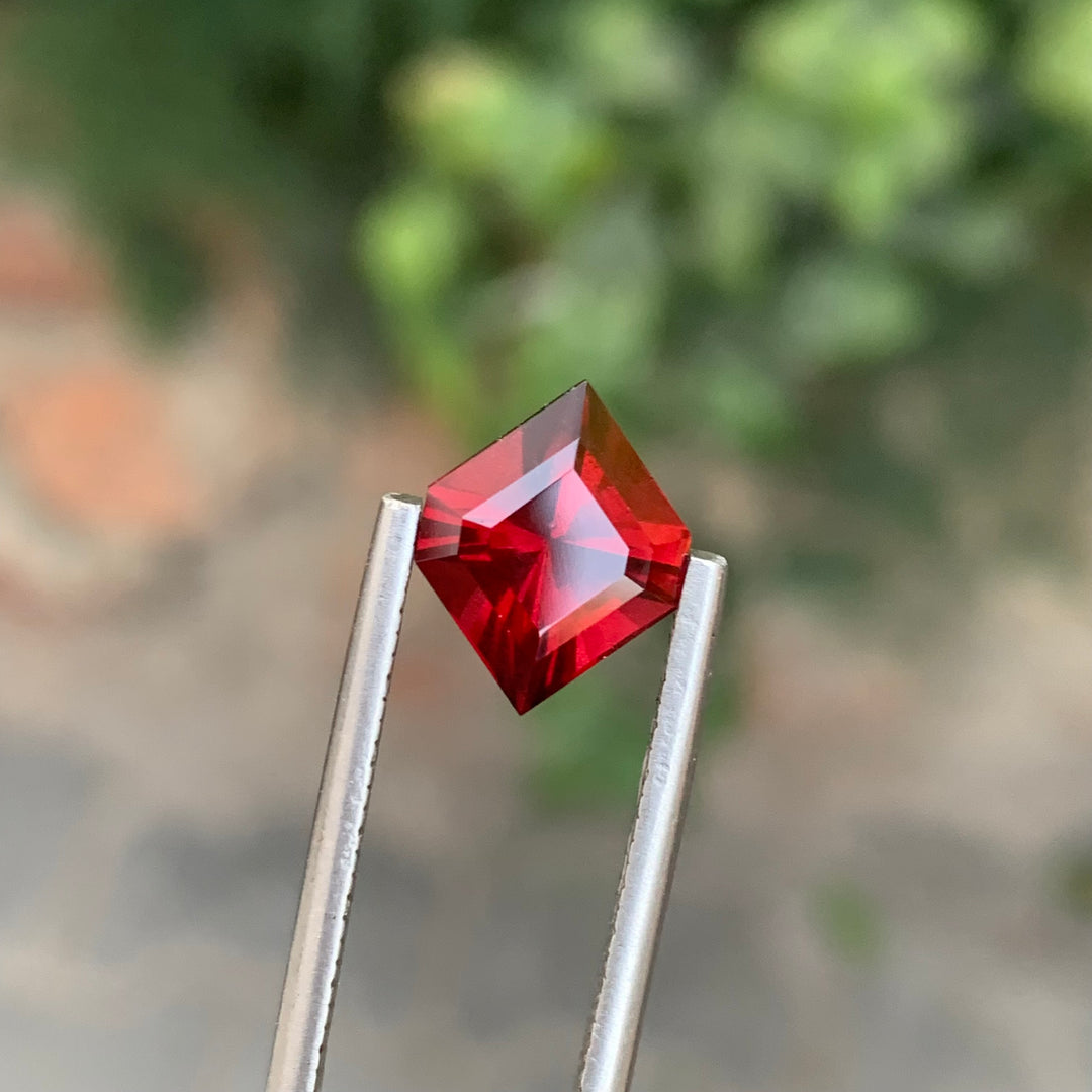 3.25 Carats Red Garnet Hexagon Cut Natural Tanzania Gemstone