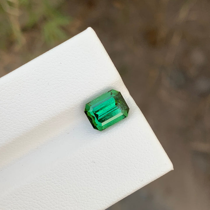 Fascinating 2.55 Carats Loose Emerald Shape Green Tourmaline Gemstone