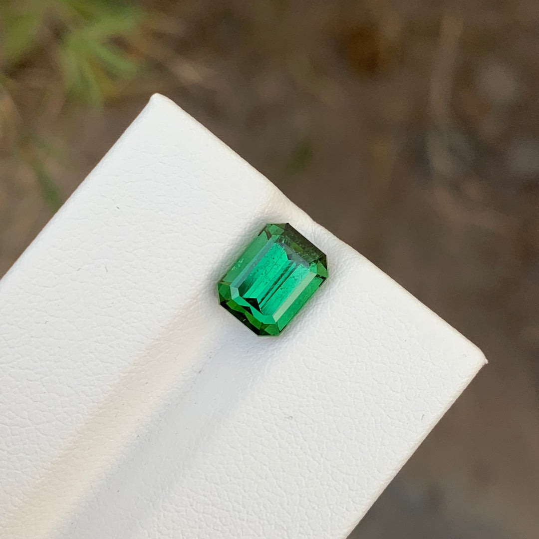 Fascinating 2.55 Carats Loose Emerald Shape Green Tourmaline Gemstone