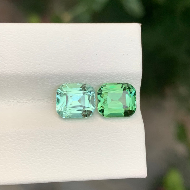 3.70 Carats Green Seafoam Reverse Pair Tourmaline Stones Natural Afghan Gemstones