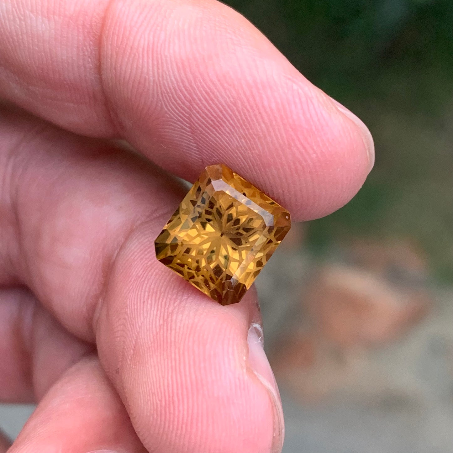 5.10 Carats Yellow Citrine Stone Flower Cut Natural Brazilian Gemstone