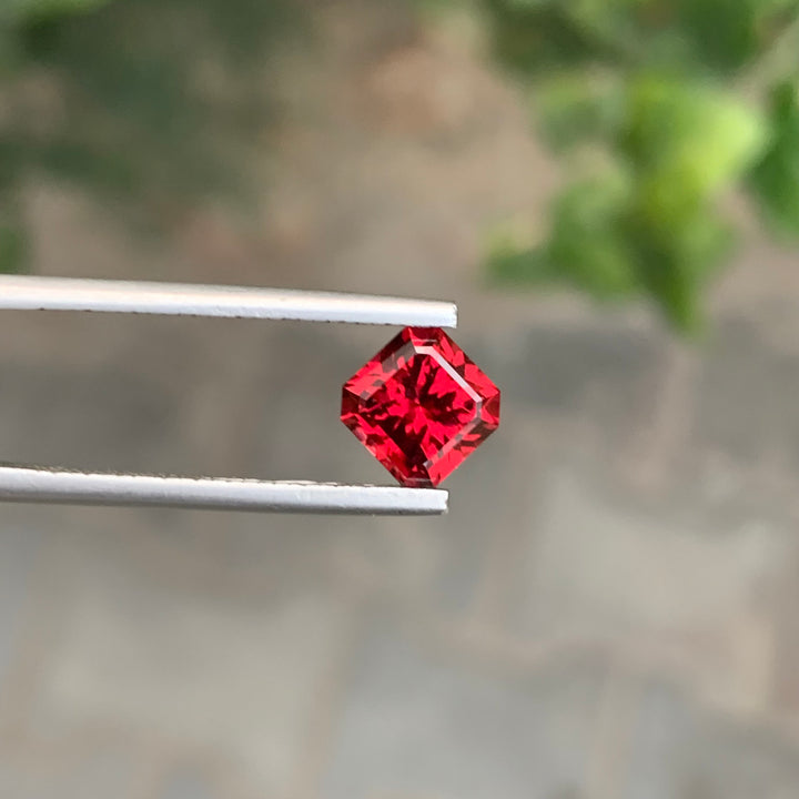 2.25 Carats Cherry Red Garnet Stone Fancy Cut Tanzania Gemstone