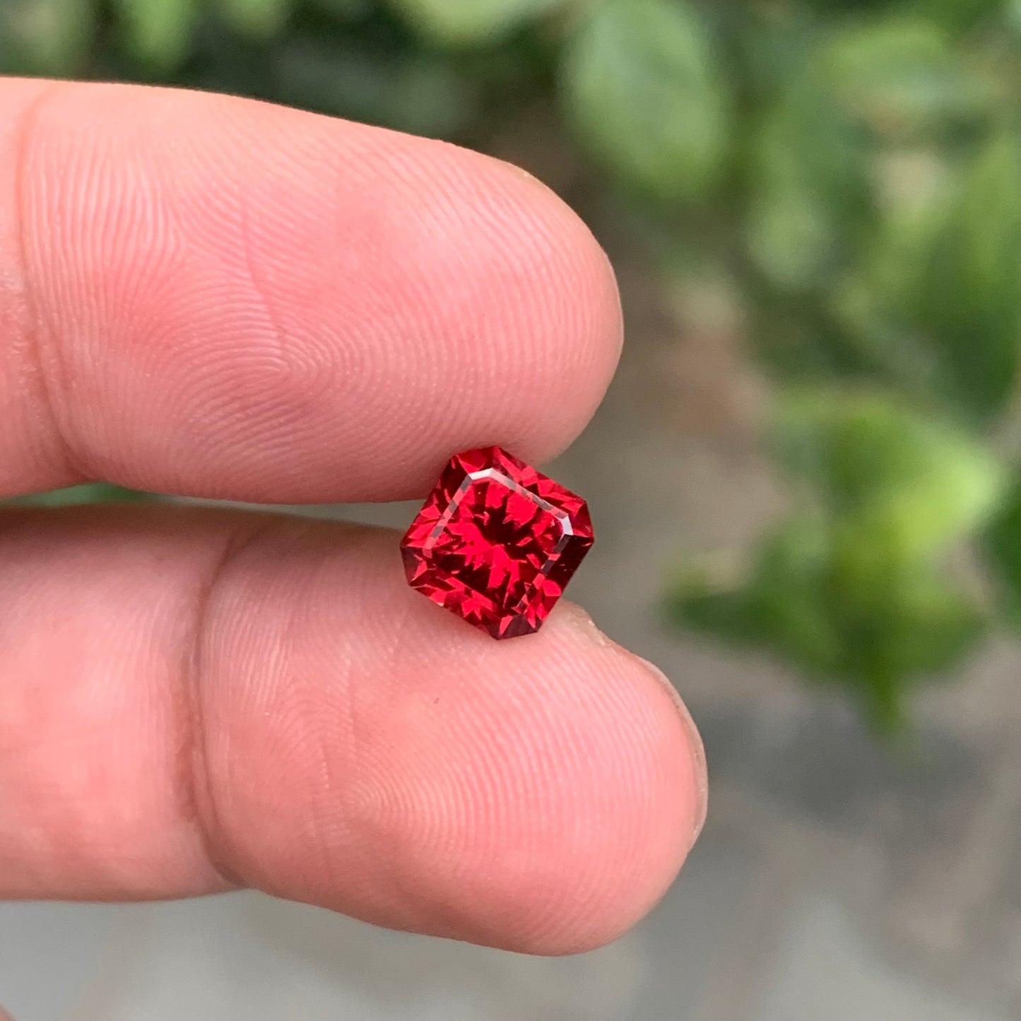 2.25 Carats Cherry Red Garnet Stone Fancy Cut Tanzania Gemstone